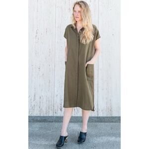 Esby Darby Shirtdress XS Brown Lagenlook Dress Casual